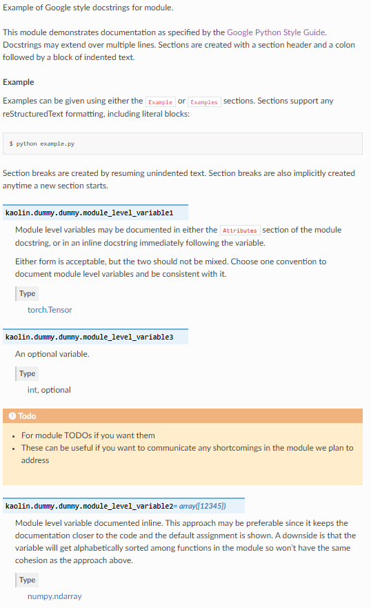 Module documentation